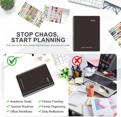 2027 Planner, Hardcover Weekly and Monthly Calendar Planner, January 2027 – Dece