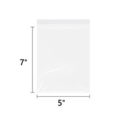WEPOLY – 5″ x 7″(1000 Count) Clear Plastic Reclosable Zip Bags – 2 Mil Zipper…