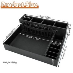 Barber Organizer Tray, 13.9 x 11.2 x 4.4 inch Adjustable Station for Clippers…