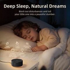 Kipcush White Noise Machine for Baby & Adults, 30 Standard, Angel V2 Black