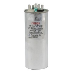55/5 MFD uF Dual Run Capacitor 370-440 vac Volts AC Motor HVAC 55+5