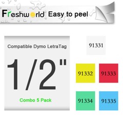 Compatible Dymo LetraTag Refill 91330 91331 91332 Paper Plastic Label Tape 1/2”