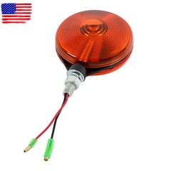 2 PCS Red/Amber Round Side Marker Light Lamp Dual Face Turn Signal For Tractor