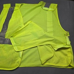 Safety Vest Yellow Gray Reflective Gear Uniform Top Tear Away Fasteners Men’s XL