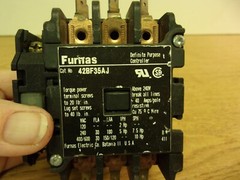 Furnas Cat. No. 42BF35 J W/ Furnas Aux. contact Cat. # 49A CRO Series D