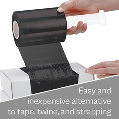 Cast Narrow Banding Stretch Wrap 3″x1000′ 63 Gauge 18 Rolls Black Shrink Film