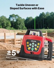 VEVOR 2000ft Rotary Laser Level Kit Self Leveling Green Horizontal with Tripod