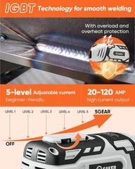 Saker Portable Welding Machine, 110V Arc Stick Welder with IGBT Inverter 5 Varia