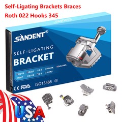 Dental Orthodontic Self-Ligating Brackets Braces Roth 022 Hooks 345 Buccal Tubes