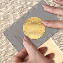 100 x Thank You for Celebrating with us Favor Stickers Labels, Gold Foil