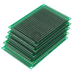 5cm x 7cm Green PCB Printed Circuit Board, 5 Pack, 432 Holes, 32 Pads