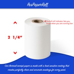 (100 Rolls) 2 1/4 x 85′ Thermal Paper Credit Card & Cash Register Tape