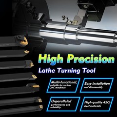 Indexable Lathe Turning Tool 21Pcs Kit 1/2” 12mm Shank 7Pcs Carbide Turning …
