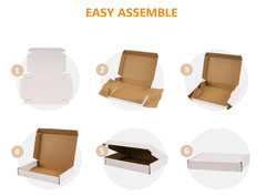 9X6X2 Shipping Boxes Set of 50, White Small Corrugated Cardboard Box, Mailer Box