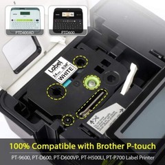 5PK 24mm Tz 251 TZe251 Black on White Label Tape For Brother P-touch PT2730