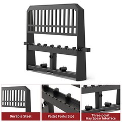 Skid Steer Tractor 45″ Frame 48″ Blades Quick Tach Pallet Fork Attachment 4000LB