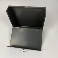 Vintage Asco Art Steel Co Industrial Metal Book Storage Box with Latch Green