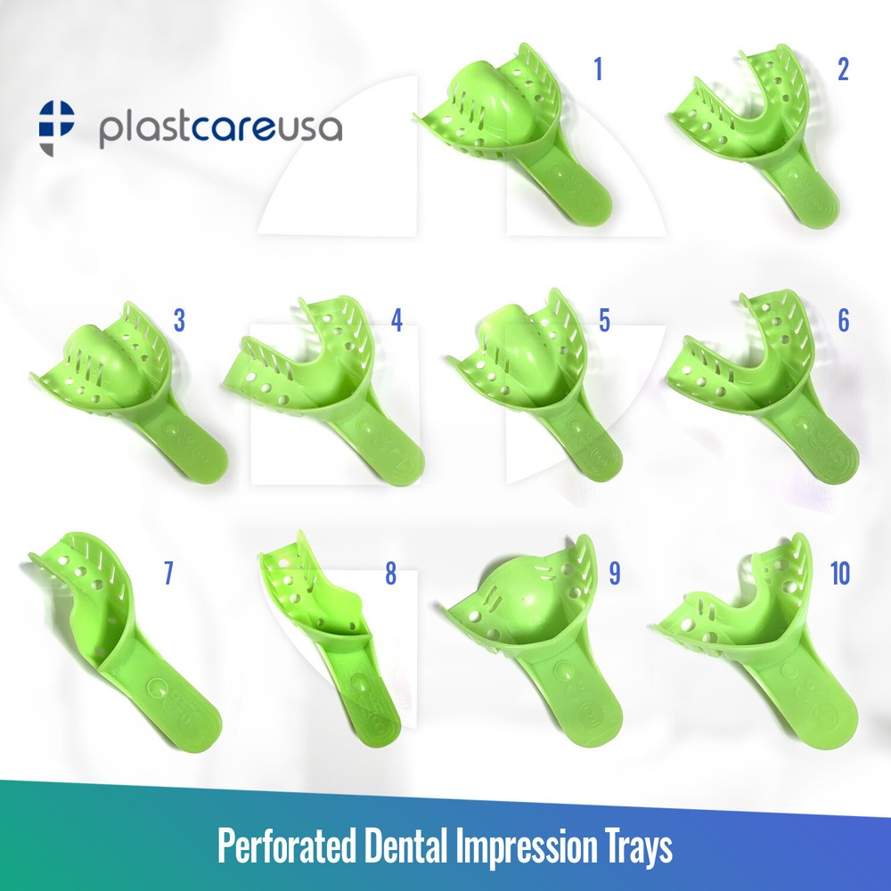 Dental Perforated Plastic Impression Trays Autoclave (CHOOSE SIZE) (1 Bag of 12)