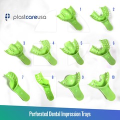 Dental Perforated Plastic Impression Trays Autoclave (CHOOSE SIZE) (1 Bag of 12)