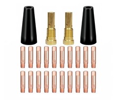 24pc Flux Core Gasless Welding Nozzle Tip Kit .030 MIG Welder Accessory