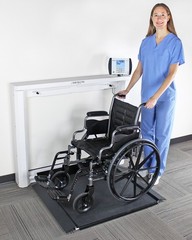 Detecto 7550 Wall-Mount Fold-Up Wheelchair Scale 1000 lb x 0.2 lb BMI AC Adapter