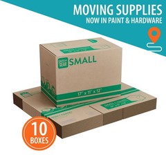 (10 pack) Small Moving Boxes, 17 in. L x 11 in. W x 12 in. H, Kraft