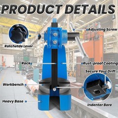 Arbor Press 2 Ton Lever Bench Mountable Bearings Cast Iron Manual Desktop Blue