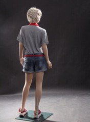 Realistic Female Junior Kids Fleshtone Full Body Fiberglass Mannequin with Base