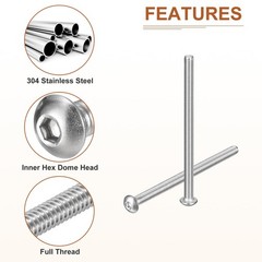 M5-0.8x80mm Button Head Socket Cap Screws – 10Pack – Good for Machine – 304 S…
