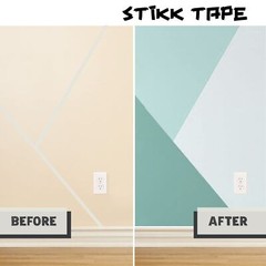 Stikk Painters Tape – 3pk White Painter Tape – 1/4 inch x 60 yards – Paint Ta…