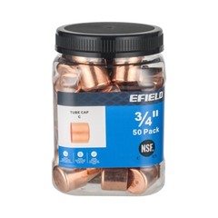 Pro 50 Pack EFIELD 3/4″ Copper Pipe End Cap ( Plug) Solder Fittings, Lead Free