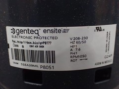 GENTEQ 5SEA39MLP8051 Blower Motor ECM X13 1 HP 208-230V 7.6A 1PH 1050 RPM