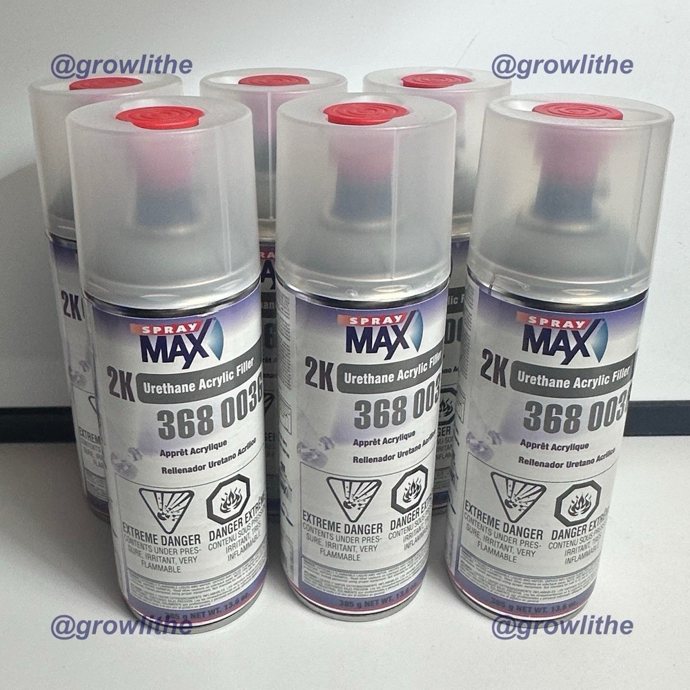 2K Spray Max Urethane Acrylic Filler Primer Paint Gray 3680036 6 Pack New NIB