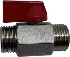 1/2″ MNPT x 1/2″ MNPT Mini Brass Ball Valve, Nickel Plated