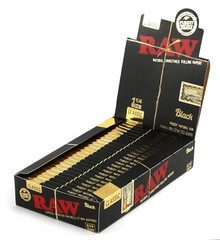 RAW Classic Black 1 1/4 Size Natural Unrefined Ultra Thin 6 Count (Pack of 1)