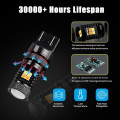 Switchback LED Bulbs Extremely Bright 3030 Chipsets Xenon White/Amber Yellow LED