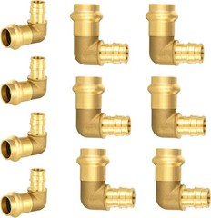Lead-Free Brass 1/2″ Press x 1/2″ PEX Elbow Set of 10 – Quick Installation