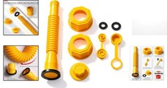 Flexible Yellow Gas Can Spout Replacement Kit with Dual Vent Caps – 10 Gallon