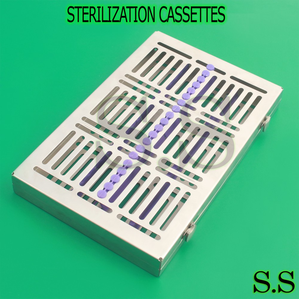 5 DENTAL AUTOCLAVE STERILIZATION CASSETTE TRAY INSTRUMENT 11.25X7.25X1.25″ ST002