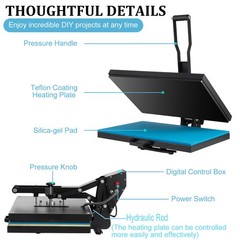 16″ x 24″ Clamshell Heat Press Machine for T-Shirt Sublimation Digital Transfer