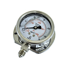 “Ji” Economical Compound Gauge, 2.5″ Dial, -1 to 28 Kg/Cm², Bottom Entry, SS