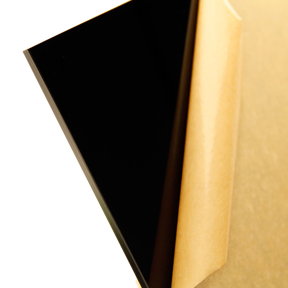 3/8″ (9mm) Solid Black 24″x12″ Cast Acrylic Plexiglass Sheet Opaque Glossy AZM