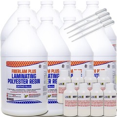 FIBERLAM PLUS 10 Gallons POLYESTER RESIN +MEKP (for laminating,cloth,mat,strand)