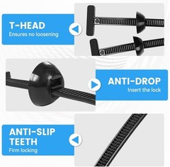 100PCS Nylon Universal Cable Tie Buckle Self-Locking Nylon Zip Ties Holder NEW