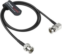 Ultra-Soft 12G SDI Cable BNC to Right Angle 50cm 19in 75 Ohm Shielded Cable