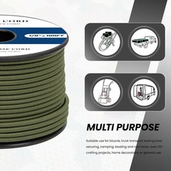 Bungee Cord 1/8in x 50ft Elastic Shock Cord 100% Stretch Elastic Bungee Rope …