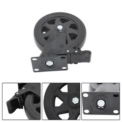 4Pcs Heavy Duty Casters Black 6″ W/ Brake 360° steering With 2× Hardware Kits