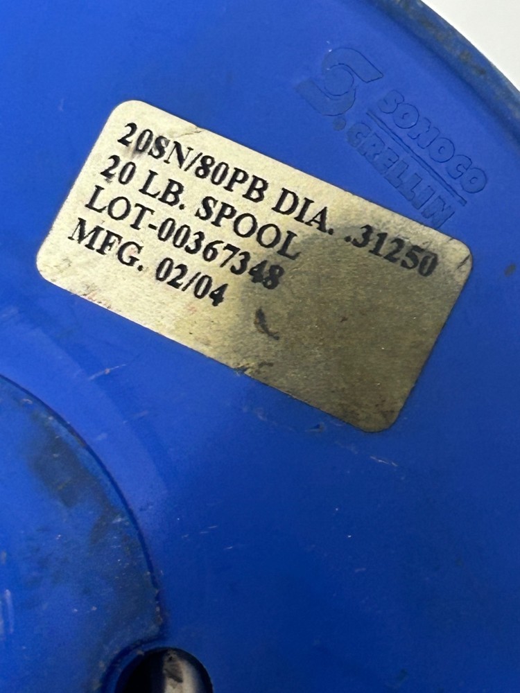 FRY METALS 20Sn/80Pb Solder Wire 0.32150 Diameter 17 LB /Pounds