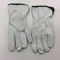 12 Pair Pack, Goat Skin Grain Leather Drivers, work safety gloves (PPE), Size L