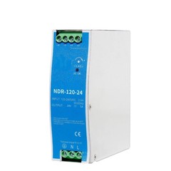 24VDC DIN Rail Power Supply NDR12024 120W 24V 5A Dual Output 120VAC To DC
